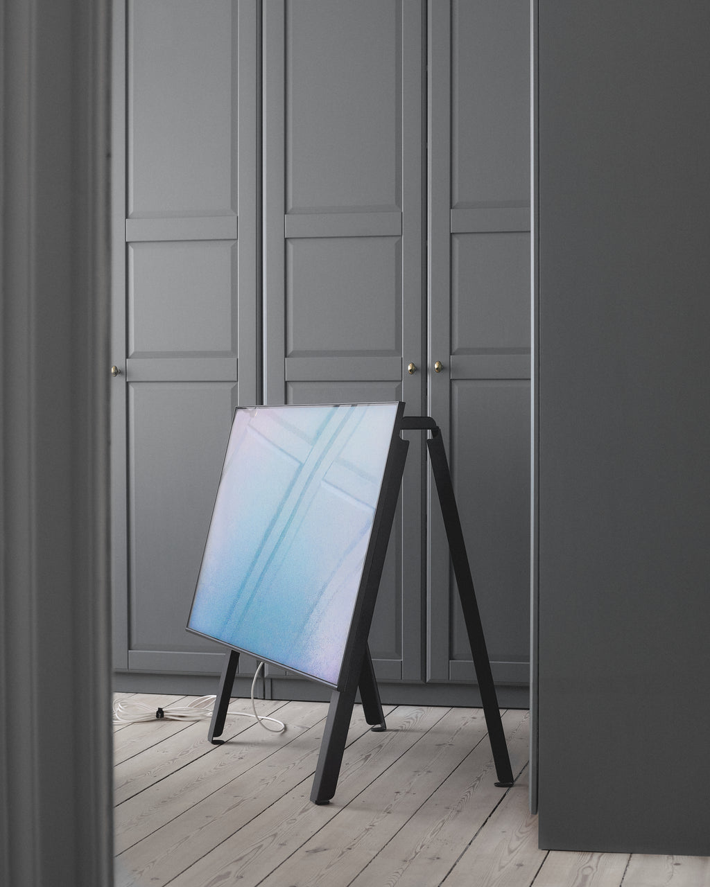 Pedestal A-frame Stand TV Stands 001 Charcoal