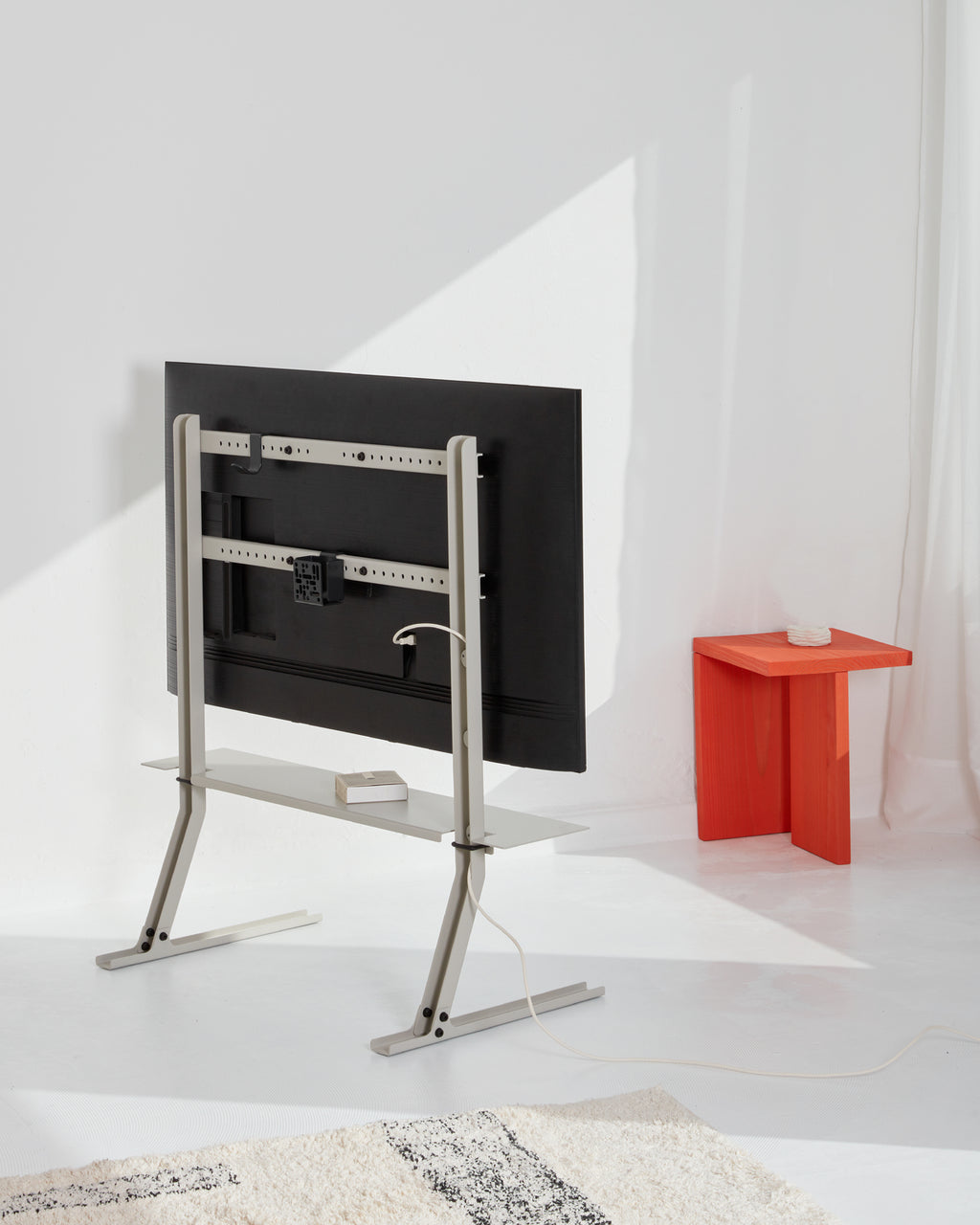 Pedestal Bendy Tall Stand TV Stands 001 Charcoal