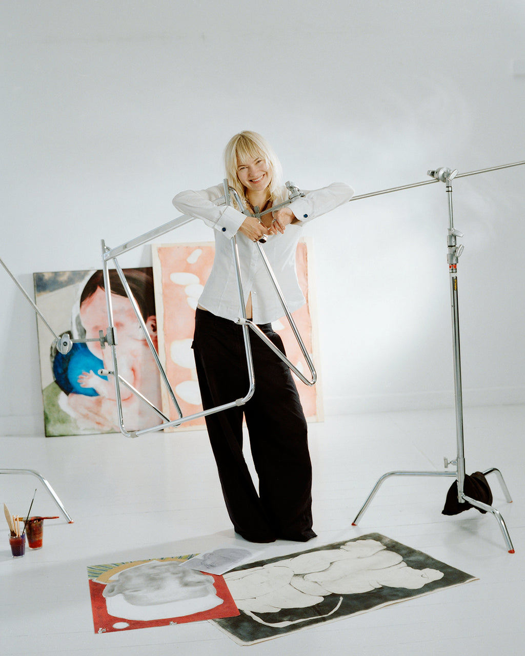 Pedestal Bloom Stands Low 020 Chrome