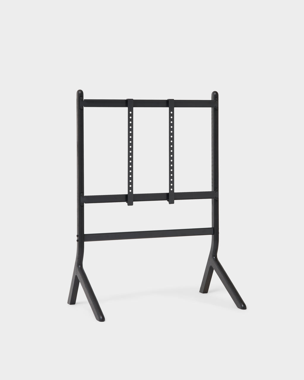 Pedestal Hopper TV Stands 011 Black Oak