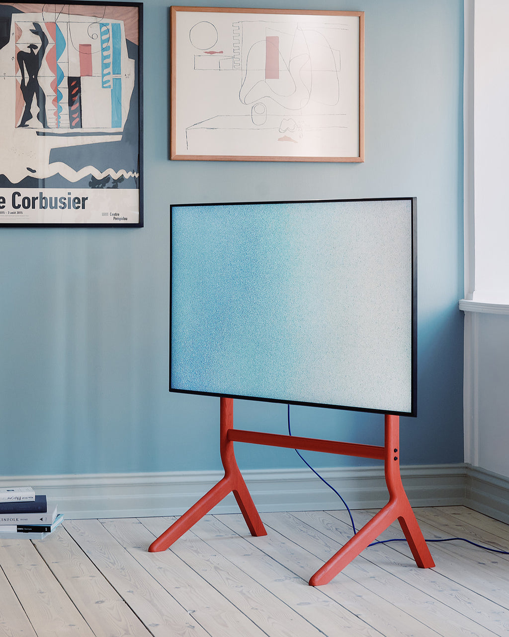 Pedestal Hopper TV Stands 014 Blood Orange