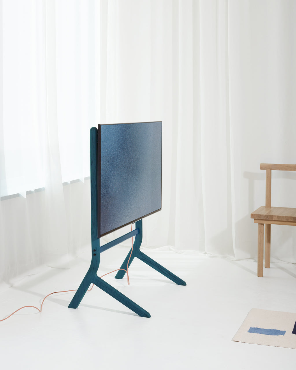 Pedestal Hopper TV Stands 021 Ocean Blue