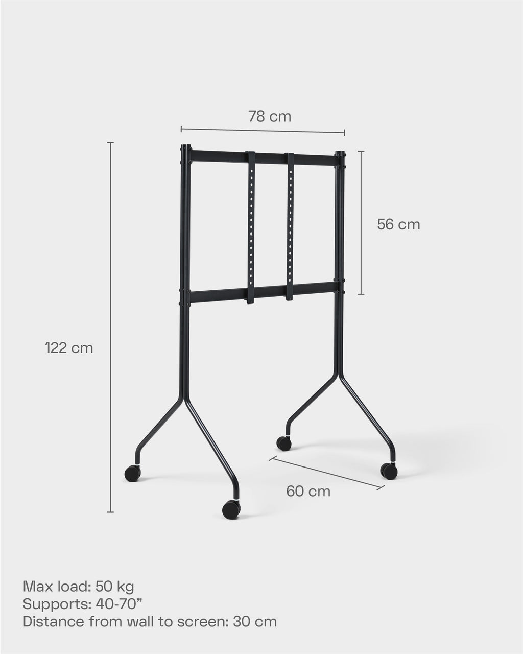 Pedestal Moon Rollin' Tall Stands W/ Wheels 001 Charcoal