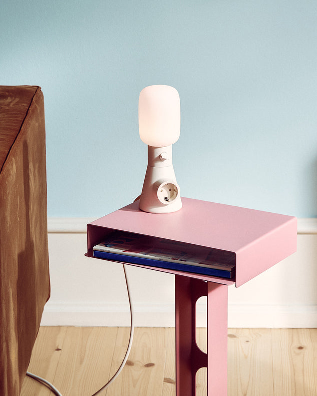 Pedestal Sidekick Table Power Accessories 015 Bubble Gum