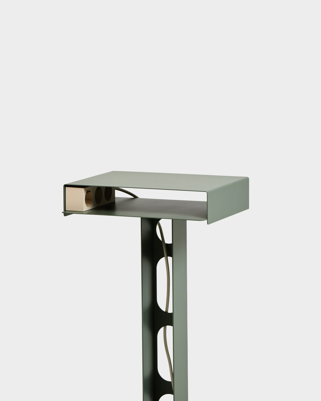 Pedestal Sidekick Table Power Accessories 019 Mossy Green