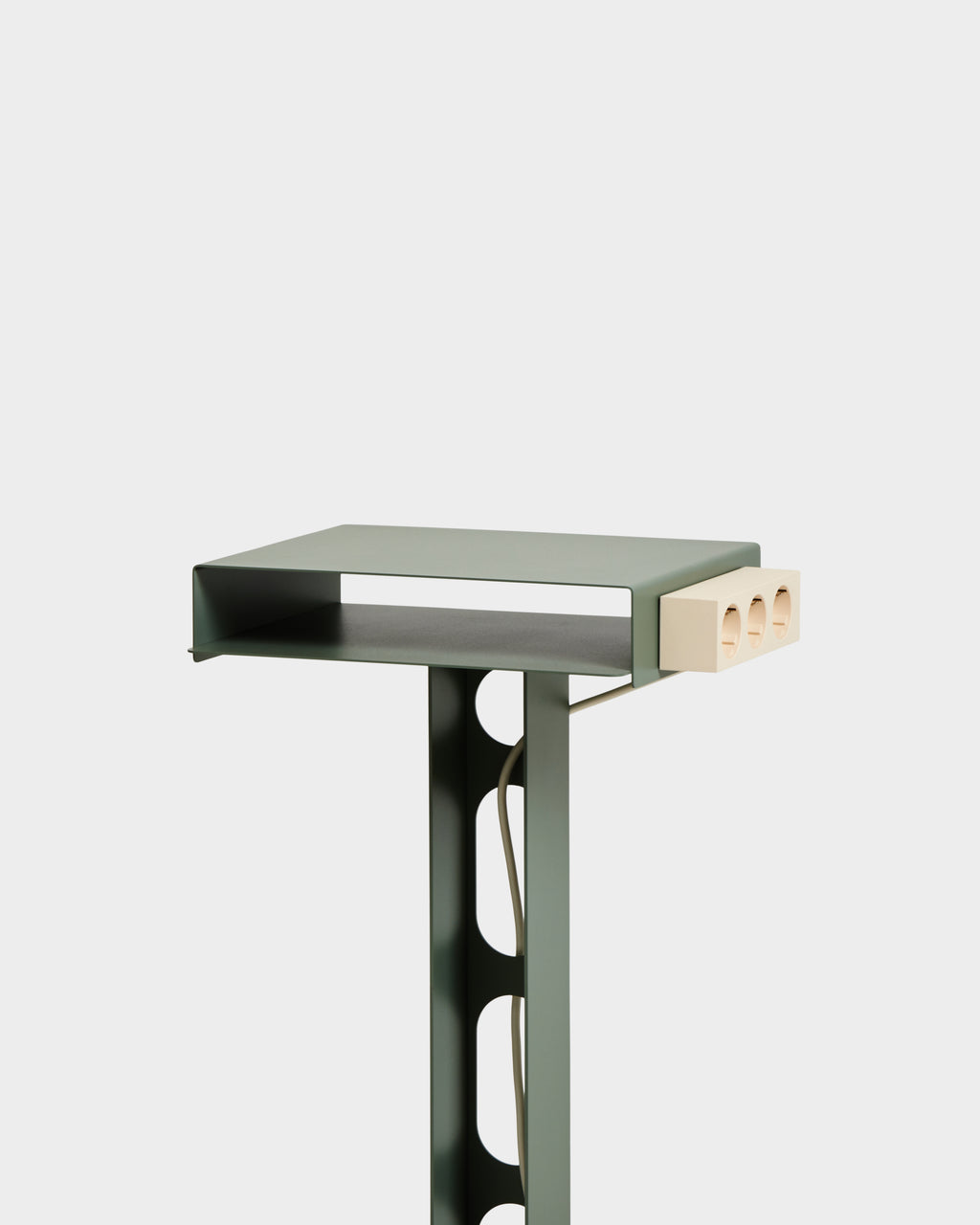 Pedestal Sidekick Table Power Accessories 019 Mossy Green