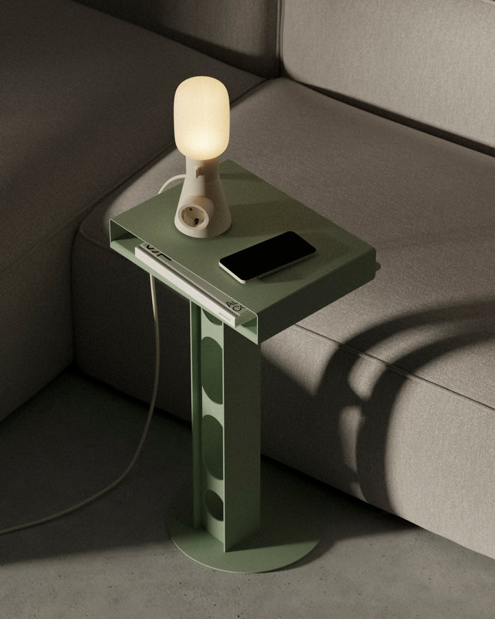 Pedestal Sidekick Table Power Accessories 019 Mossy Green