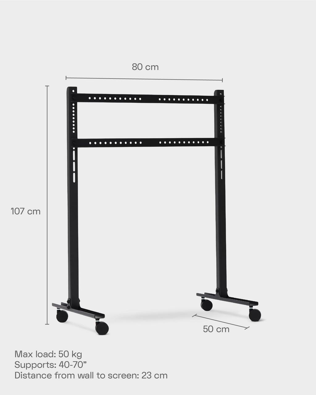 Pedestal Straight Rollin' Stands W/ Wheels 001 Charcoal